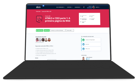 um notebook no site da alura plus